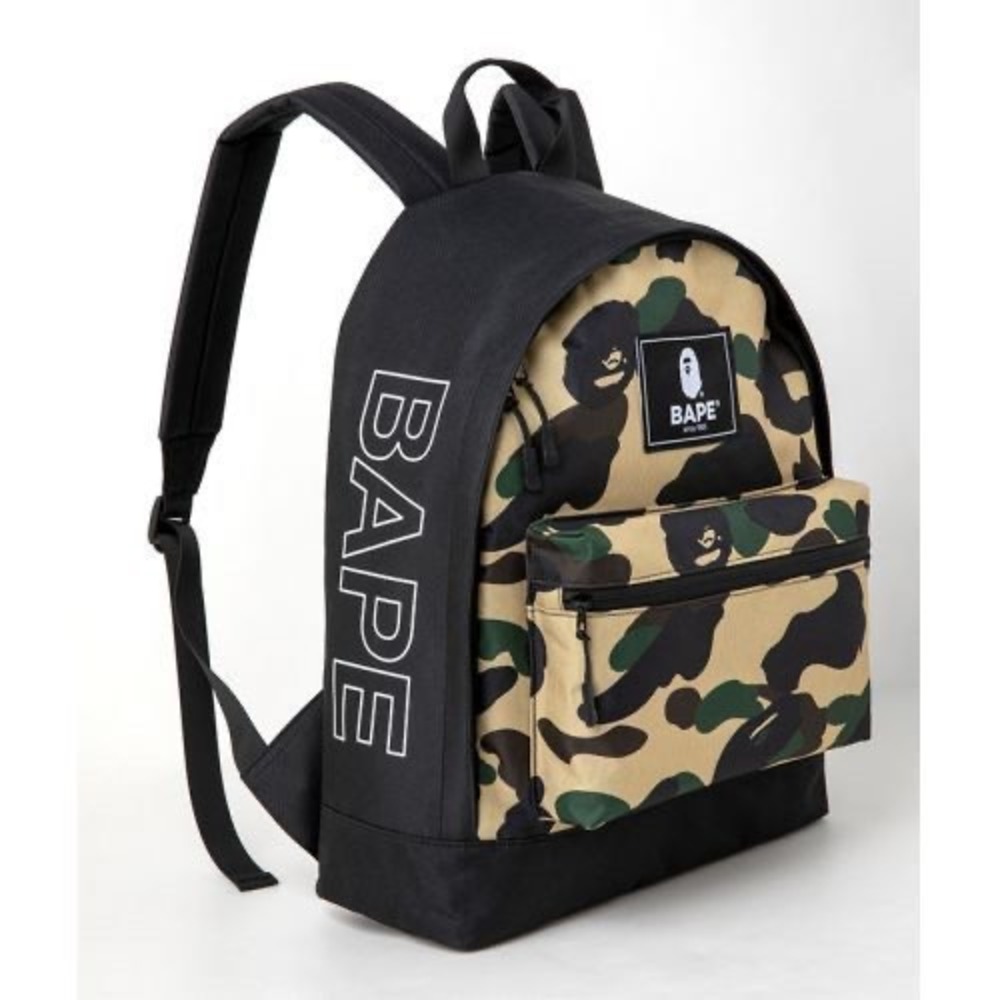BAPE A Bathing Ape 1st Camo Backpack Black Green Camouflage Streetwear Bag